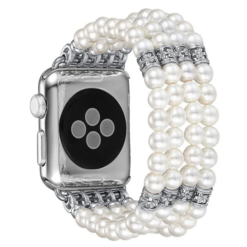 Браслет из агатовых бусин жемчужный ремешок для Apple Watch серия 5 4 3 2 1 iWatch женский