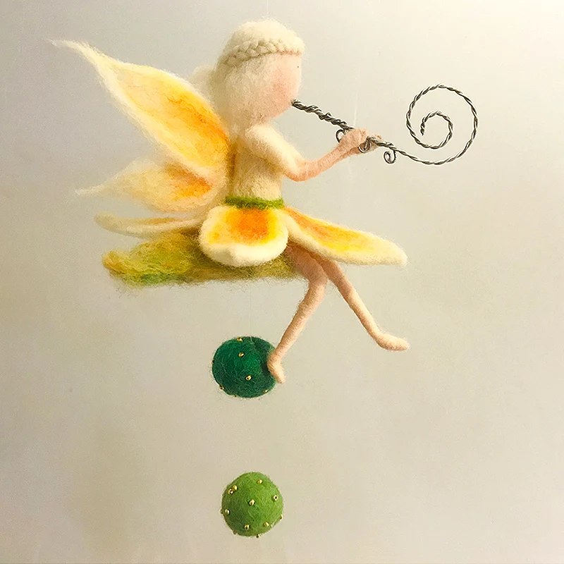 

Non Finished Magic Flute Angel Girl Wool Needle Felt Kit Fashion Home Room Decor Toy Doll For Gift Material Package DIY Handmade