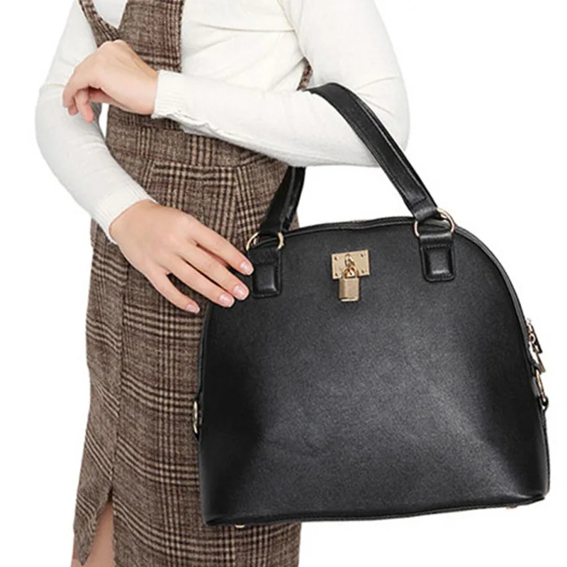 

2021 Foreign Trade Ladies Handbag Simple And Elegant Black Shell Bag Tote Bag