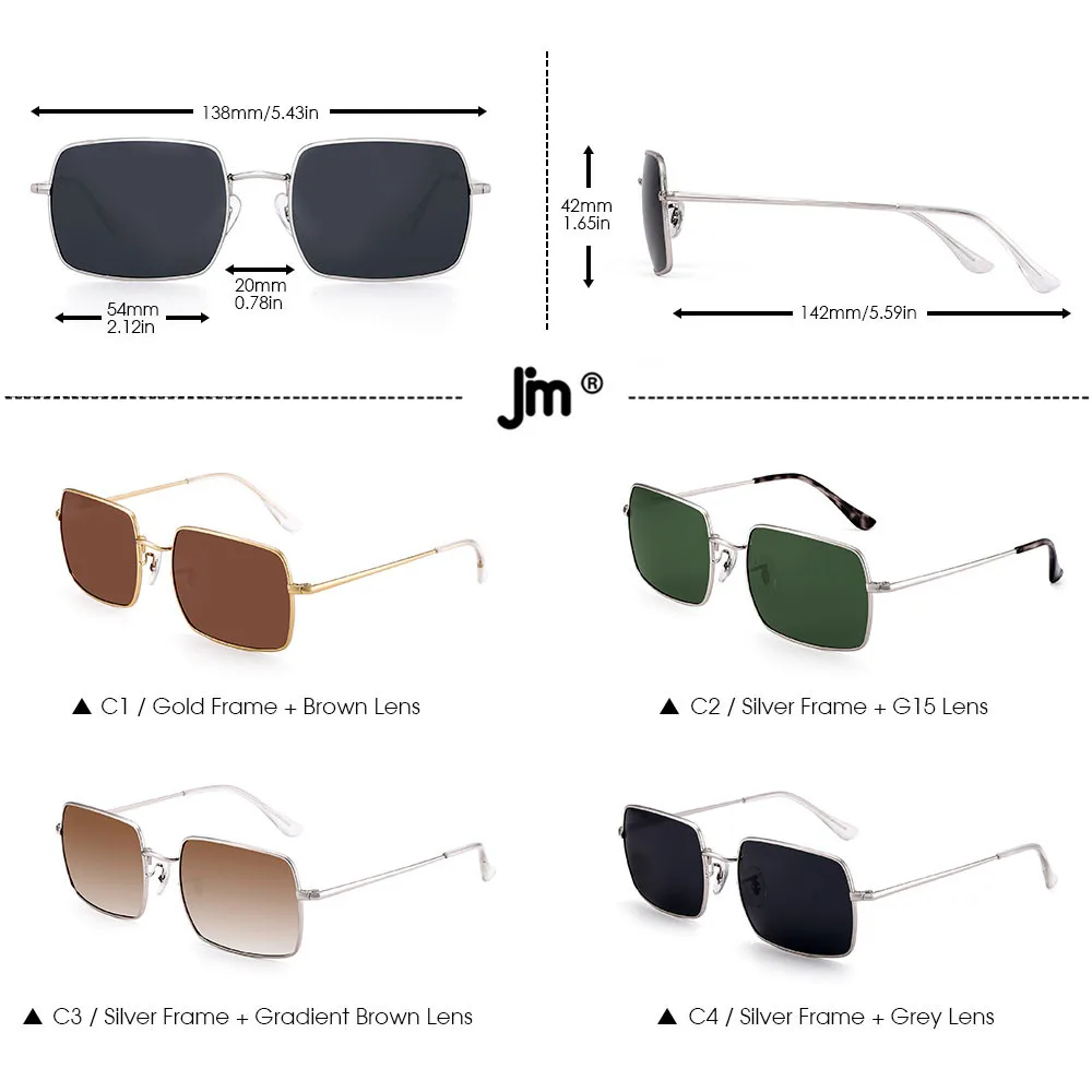 

Polarized SquareSunglasses Men Women Metal Frame Retro Driving Sunglasses