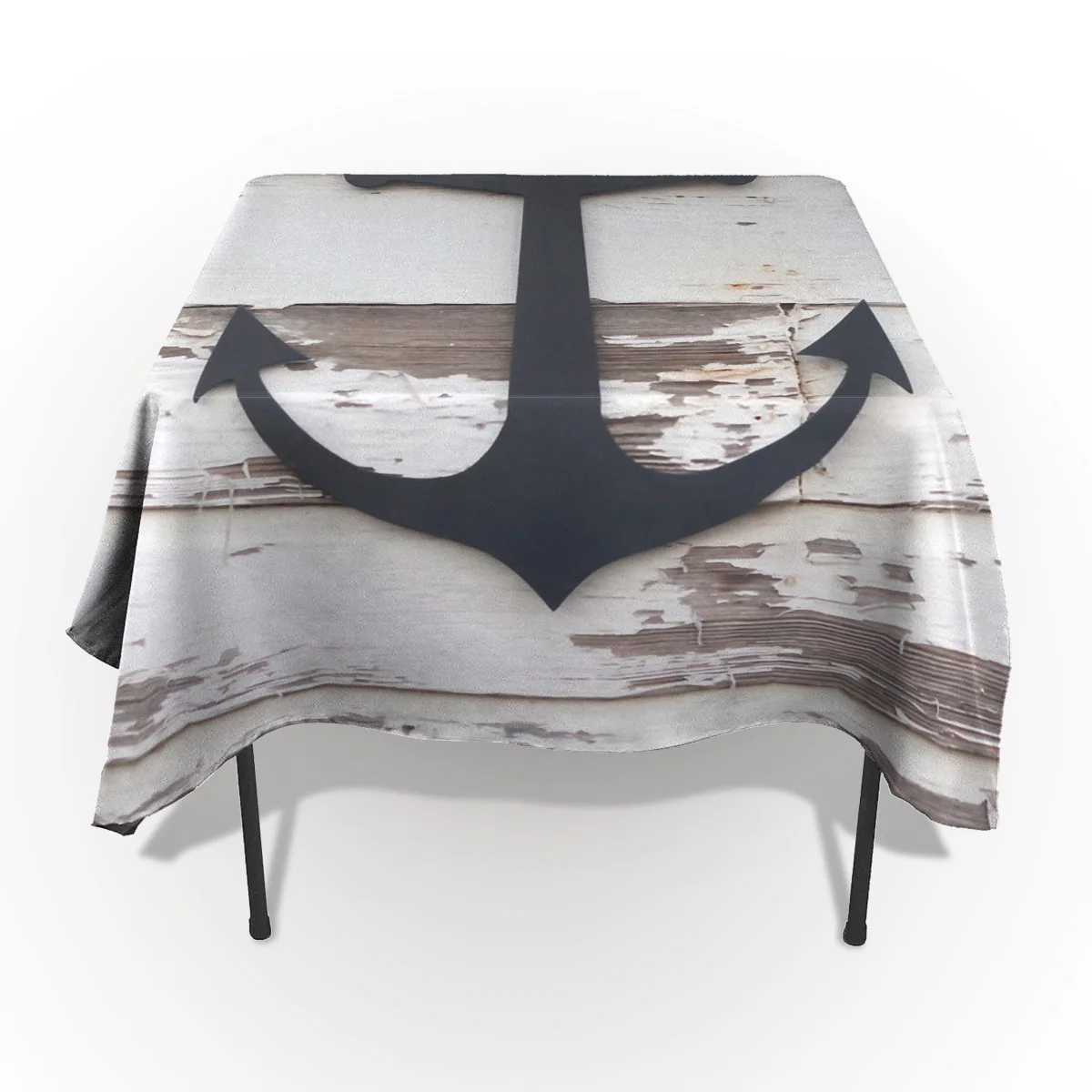 Винтажное украшение скатерти для стола с изображением якоря и древесины кухни