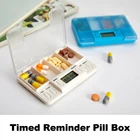 Портативный интеллектуальный пластиковый ящик для хранения, электронные медицинские коробки с напоминанием о времени, органайзер для таблеток с сигнализацией, контейнер для таблеток