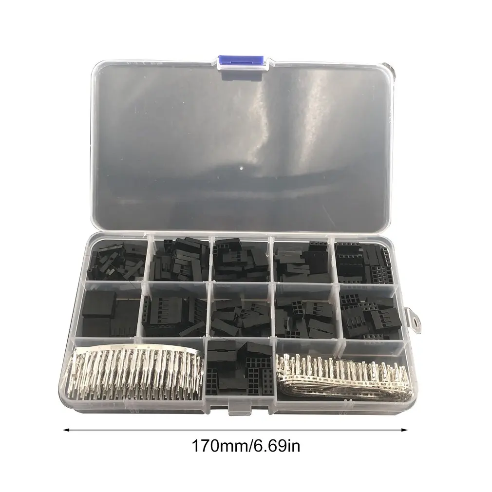 

620pcs Dupont Connector 2.54mm Dupont Cable Jumper Wire Pin Header Housing Kit Male Crimp Pins+Female Pin Terminal Connector