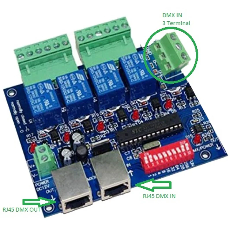 1 шт. 4 Канальный Релейный Тестовый образец 10A * 4CH Dmx512 РЕЛЕ Светодиодный Декодер