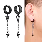Цельнокроеное платье нержавеющая сталь ухо клипушные серьги с застежкой для женщин и мужчин, треугольник кулон в стиле панк, в стиле хип-хоп спортивный костюм для малышей в готическом стиле, ювелирные изделия