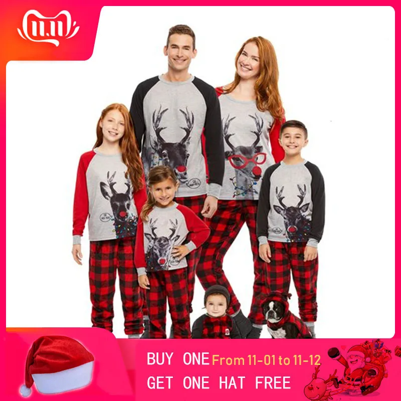 Лидер продаж одинаковые комплекты для семьи пижамный комплект с рождественским