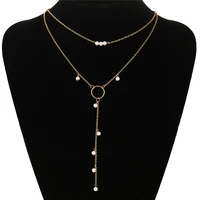 2021 asymmetrical pearl pendant tassel necklace new jewelry