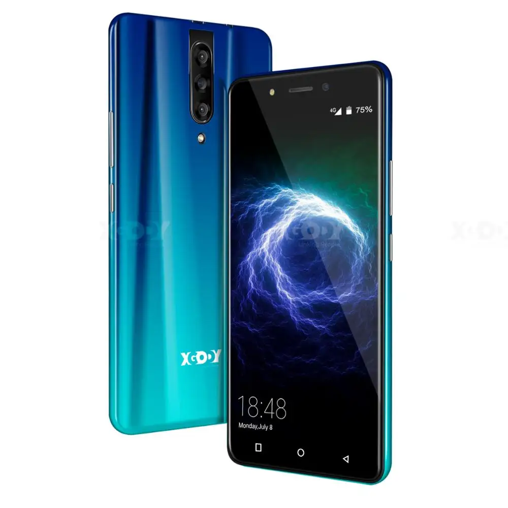 Blue gradient green XGODY 4G смартфон с двумя sim-картами 5," 18:9 Android 9,0 2 Гб ОЗУ 16 Гб ПЗУ MTK6737 четырехъядерный процессор 5 Мп камера 2800 мАч WiFi мобильный телефон - Цвет: Blue gradient green