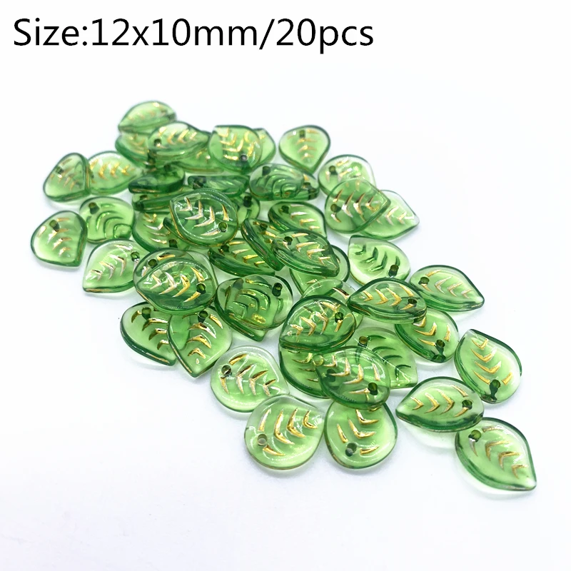 

15/20pcs Green Small Leaf Shape Beads For Jewelry Making Handmade DIY Jewelry Accessories