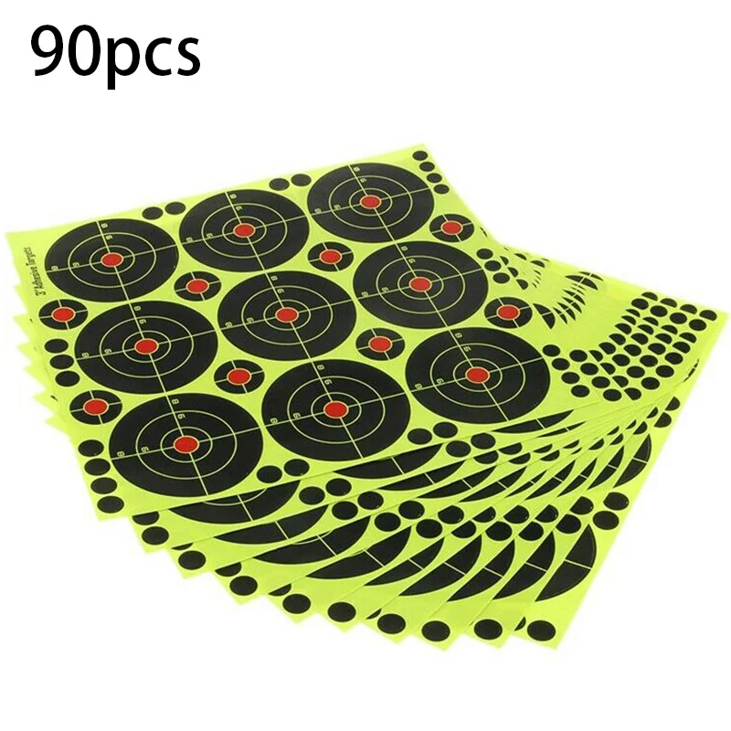 

90Pcs 3 Inch Targets Reactive Splatter Paper Target Self Sticky For Archery Targeting Hunting Outdoor