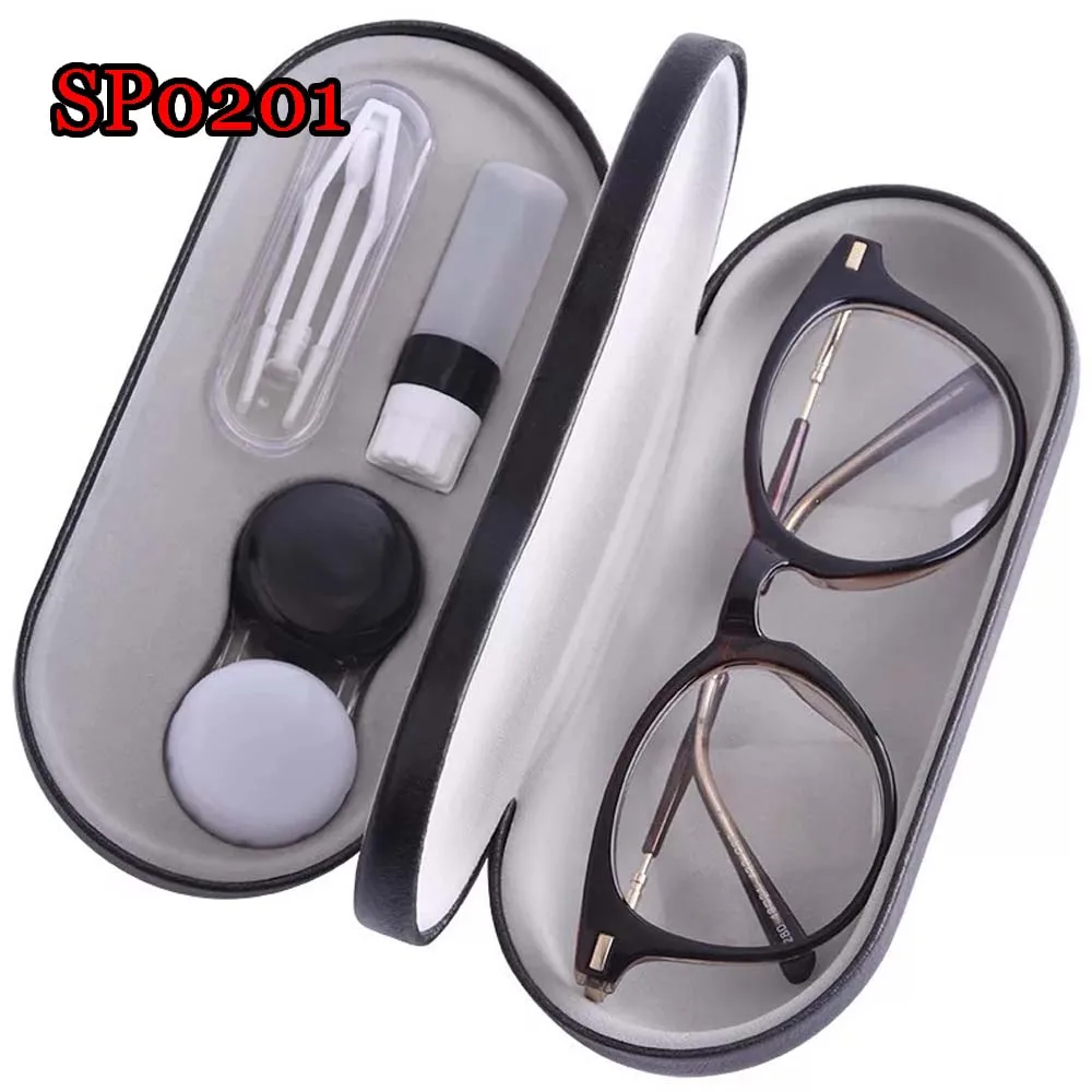 

2-way Leather Spectacle Case, Universal Storage Box for contact lenses, frames and sunglasses SP0201