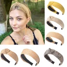 Обруч для волос Женский, летний, соломенный, плетеный