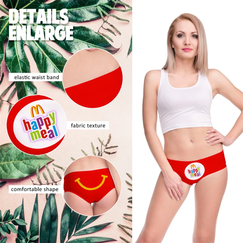 Трусы женские шелковые с креативным принтом нижнее белье эластичные Дышащие