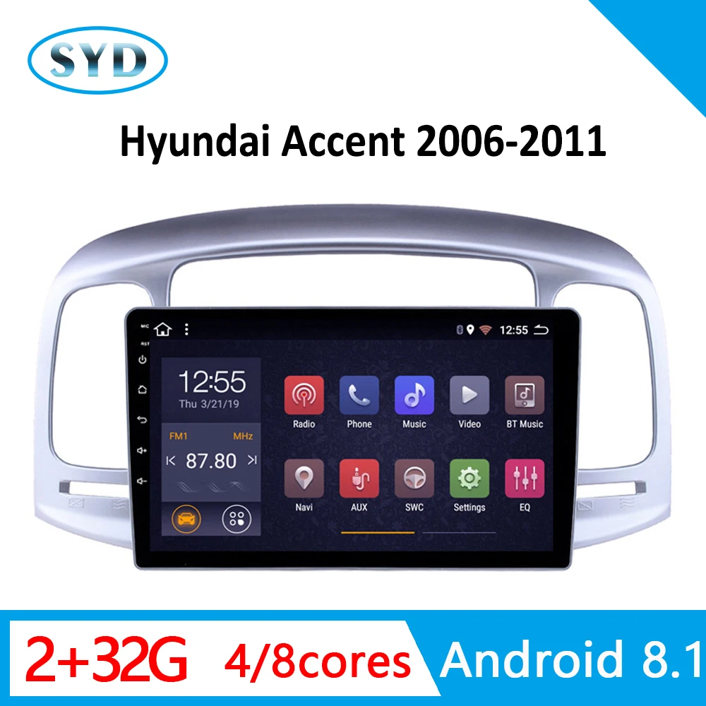 Автомобильный видео для Hyundai Accent DVD-плеер 2006 2007 2008-2011 GPS навигатор 1 din Android 8 AM RDS Wi-Fi