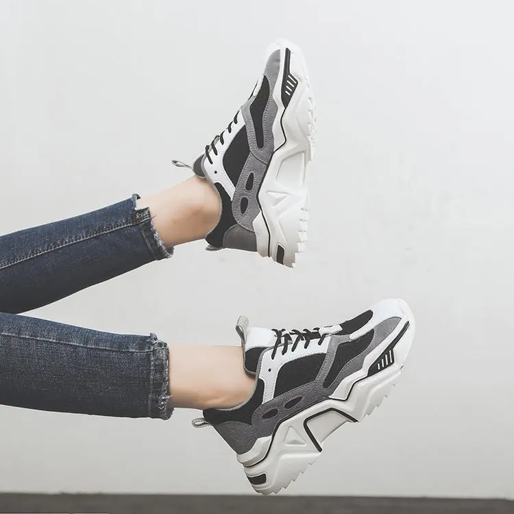 Pantshoes удобные дышащие сетчатые тренажеры, не сужающиеся книзу женские Сникеры на платформе 5 см Повседневная Женская прогулочная обувь