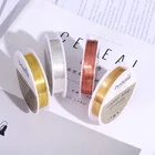 1,5-15 м1 рулон KC ЗолотойСеребряный Цветной Медный провод 0,30,40,50,60,81,0 мм Шнур для бисероплетения для браслета DIY ювелирных изделий