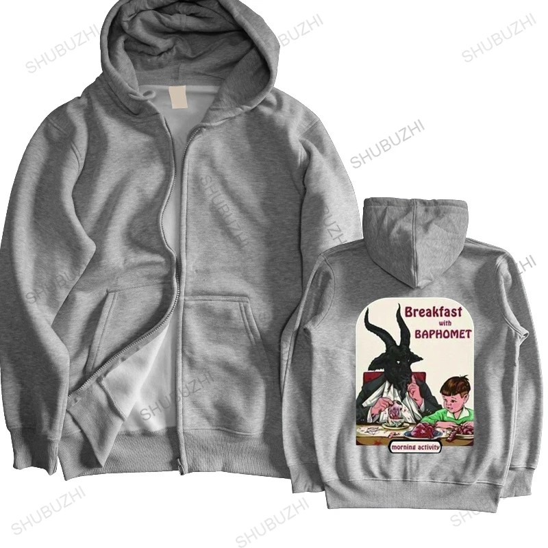 

Мужская хлопковая толстовка с капюшоном, черная свободная толстовка с капюшоном в стиле Харадзюку, с рисунком сатаны, демона, козы, на осень