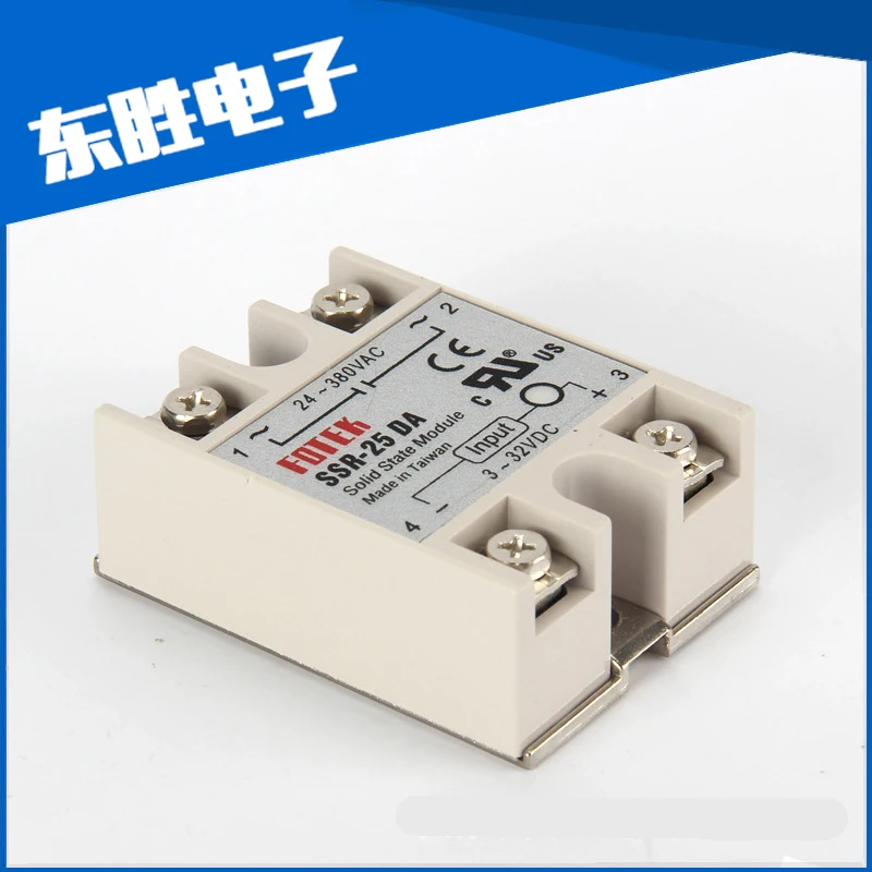 

High Quality SSR-25DA DC Controlled AC Single Phase Solid State Relay 25A Solid State