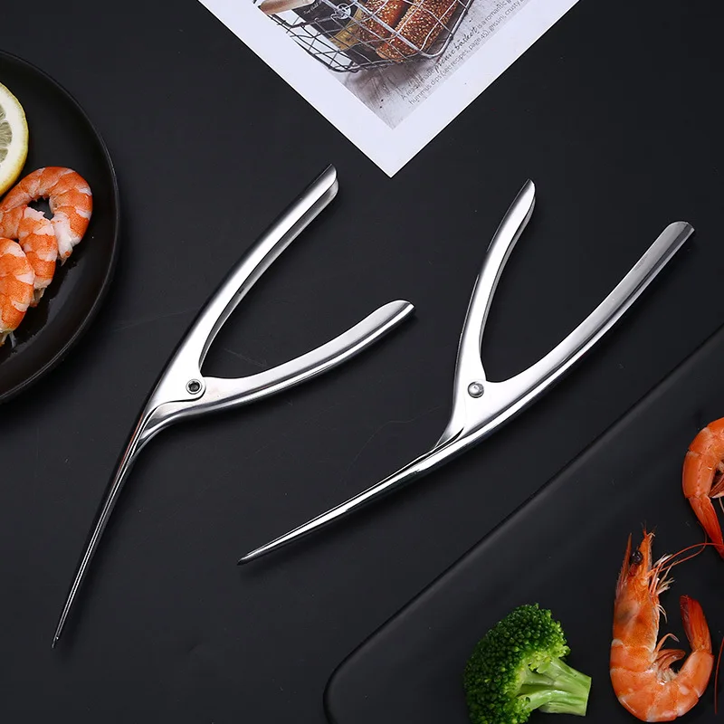 

Restaurant High-Class Stainless Steel Smart Shrimp Peeling Plier Kitchen Easy Peel Shrimp Clamp Housewife Handy Shrimp Peel Tool
