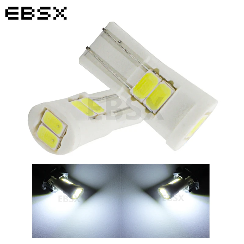 Керамичессветодиодный светодиодные лампы EBSX 100 шт. T10 W5W 6 SMD 5630 6SMD светодиодный LED