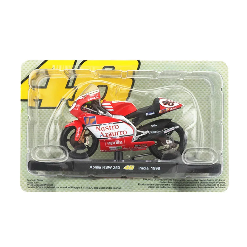 Imola 1998 Модель мотоцикла из 1:18 сплава, игрушечный моторный велосипед № 46, Чемпионат мира по мотокроссу, Внедорожный гоночный автомобиль, игрушки для детской коллекции - Цвет: Imola 1998