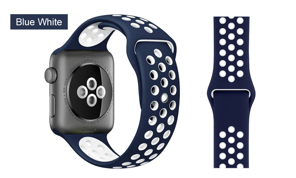 Силиконовый спортивный ремешок для наручных часов Apple watch, ремешок 38 мм 40 мм 42 44 мм наручные браслет, ремешок для наручных часов iWatch серии 4/3/2/1 женские полос