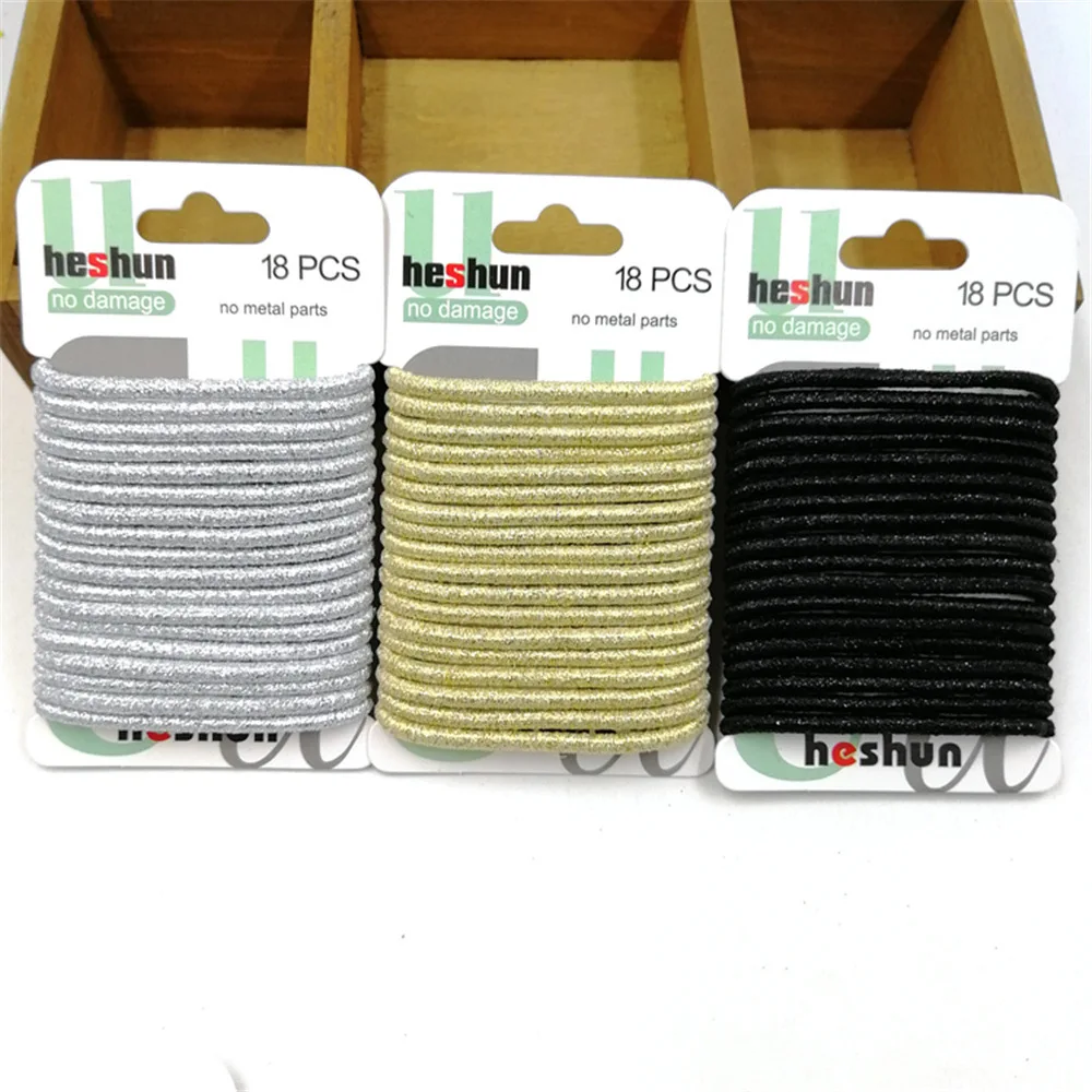 Новая эластичная блестящая резинка для волос ширина 4 мм 18 шт./компл.| |