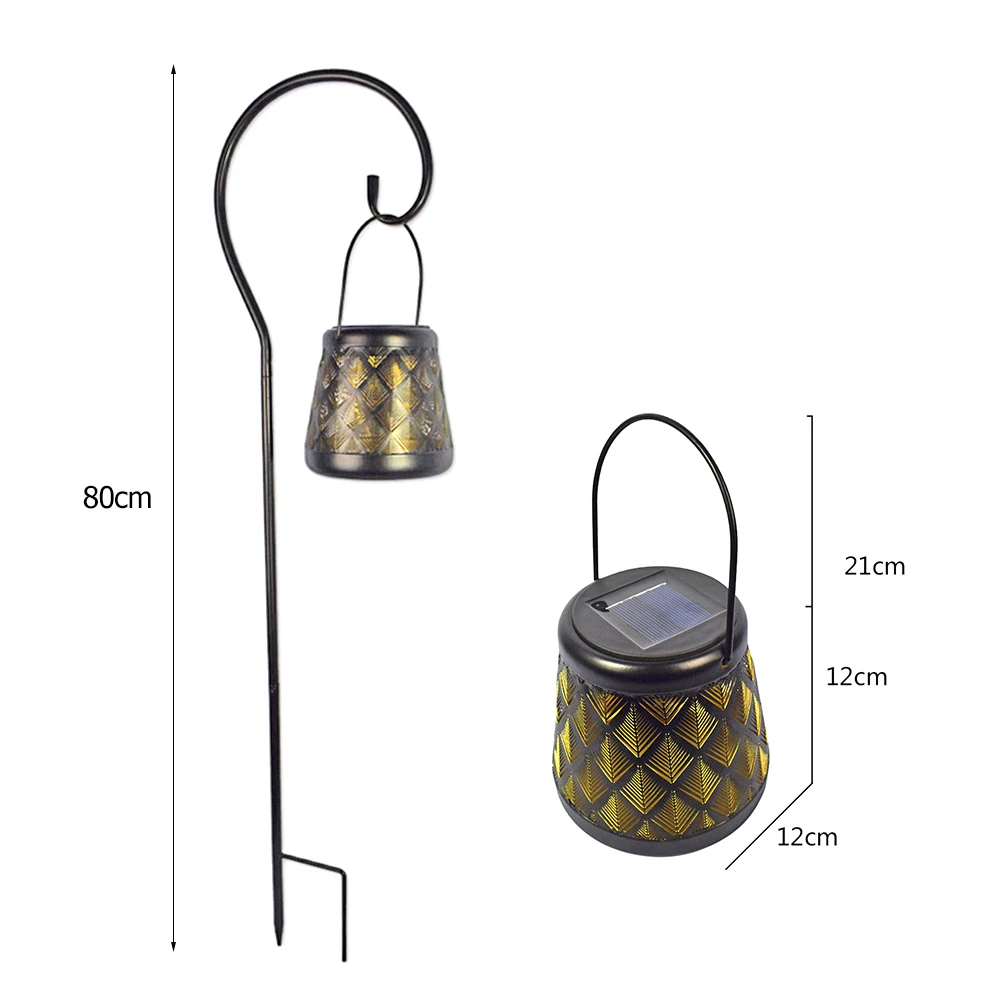 

Wrought Iron Solar Powered Plug In Projection Hollow Out Lamp Outdoor Fairy Garden Art LED Shower Watering Can Light Decoration