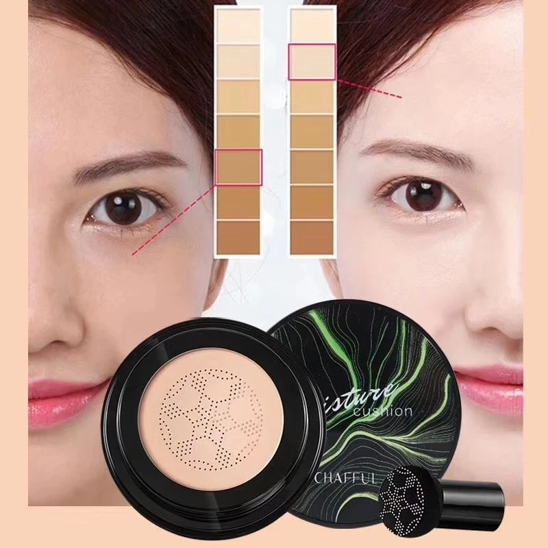 

Air Cushion Mushroom Head BB Cream Moisturizing All Coverage Concealer Waterproof Cosmetics Oil Control Brighten Face Foundation