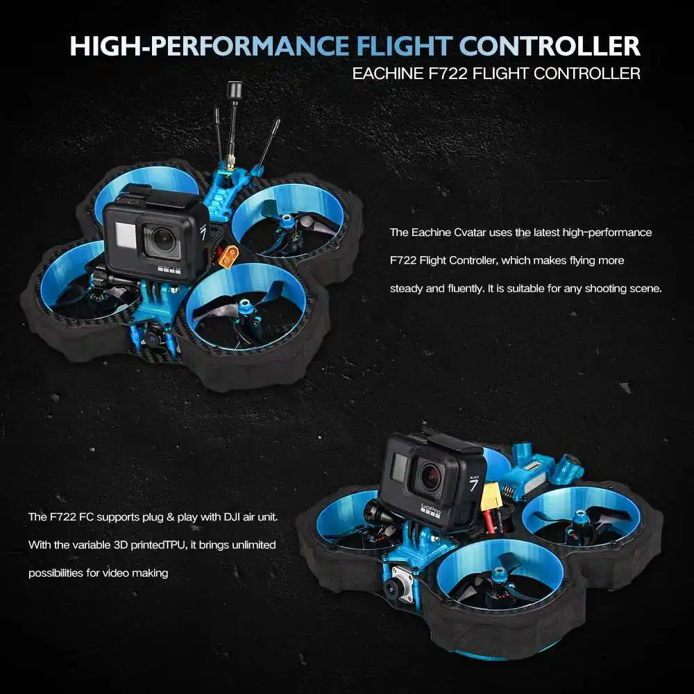 eachine cvatar 142 мм 6s4s 3 дюймовый cinewhoop канал fpv го