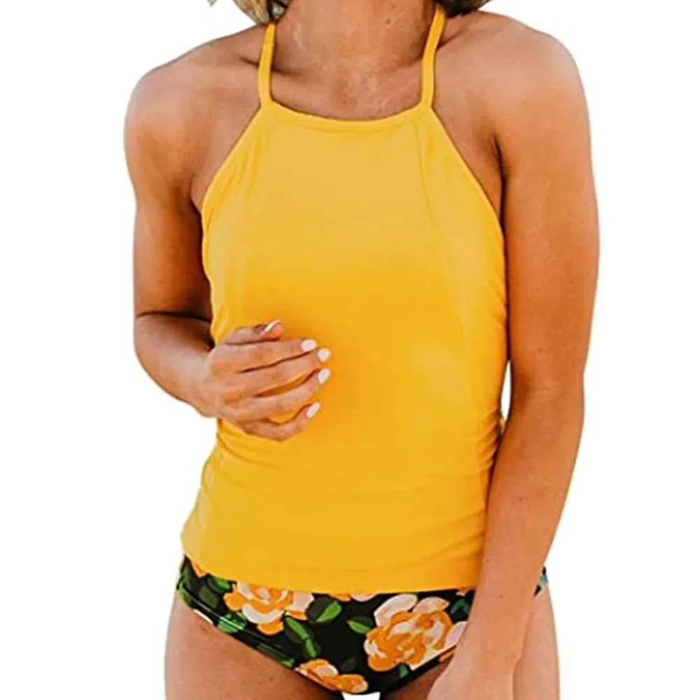 

WTCandy, новинка 2022, яркий раздельный купальник, размеры XXL, танкини, большой купальник в полоску, Женский раздельный купальник с эффектом пуш-ап