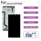 Оригинальный сенсорный ЖК-экран для Lenovo K4 Note, дигитайзер в сборе для Lenovo K4 Note, дисплей с рамкой для замены A7010a48 A7010