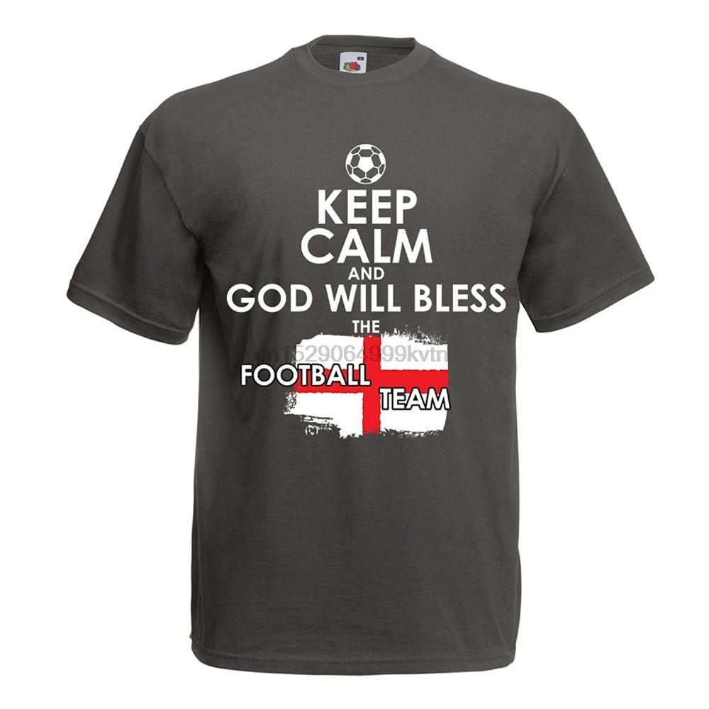 Хлопковые мужские футболки для мальчиков с надписью God Will Bless The Footballer Team Of England
