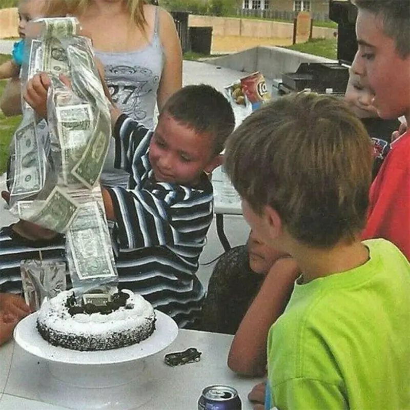 Коробка-Банкомат для тортов и 20 самоклеящихся пакетов коробка денег на день