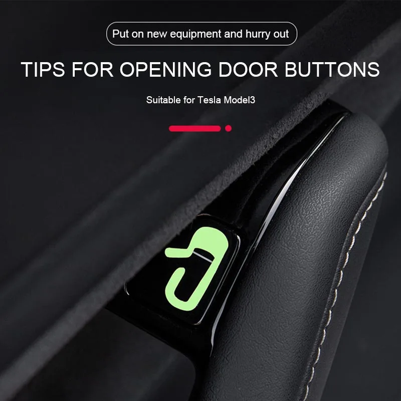 Наклейка с логотипом кнопки наклейка для открытой двери автомобиля Tesla Model 3