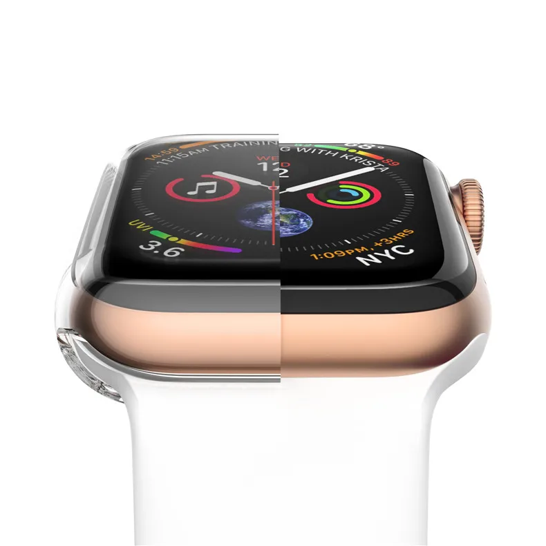 Мягкий чехол для apple watch band apple watch 5, 4, 3, чехол 44 мм, 40 мм, 42 мм, 38 мм, iwatch band, универсальная ультратонкая прозрачная рамка