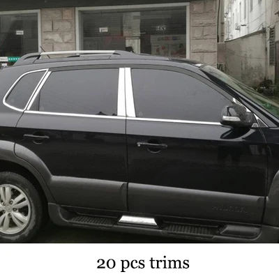 Lsrtw2017 304 нержавеющая сталь окна автомобиля планки для hyundai tucson 2004 2005 2006 2007 2008 2009 2010 2011 2012 1st поколения - Название цвета: 20 pcs trims