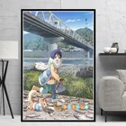 Постер лагеря yulu, постер с милой девочкой из японского аниме-комикса, печать на стене, художественное оформление, картина для детей, милый Декор для комнаты, холст для домашнего декора