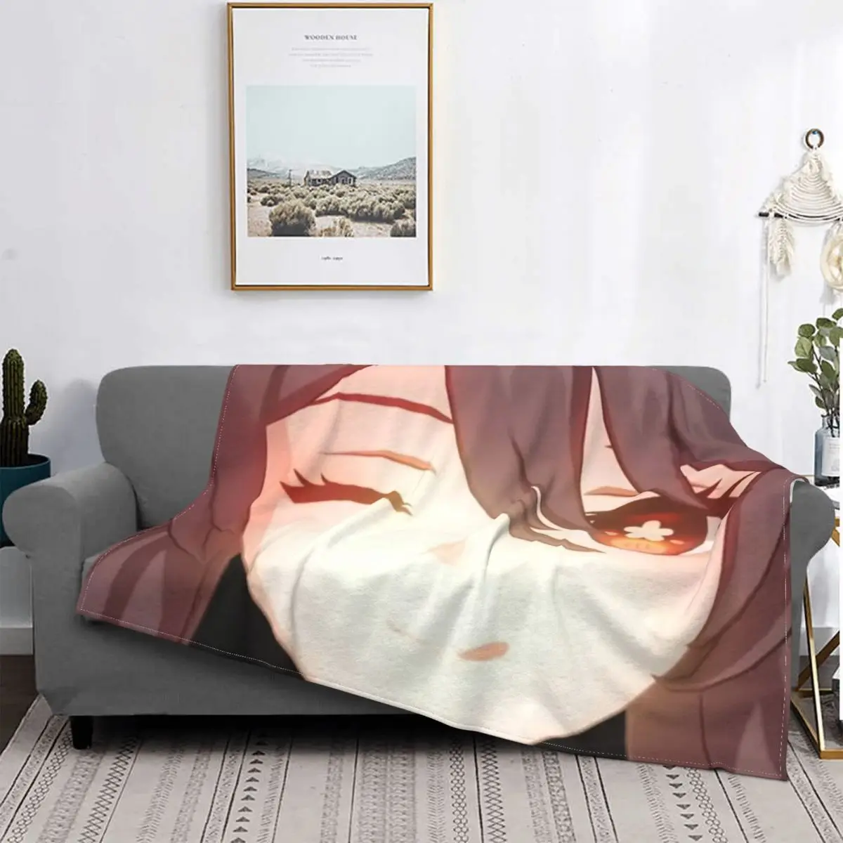 

Hu Tao Childe Genshin Impact Fuzzy Blankets Anime Game Awesome Throw Blankets for Bed Sofa Couch 125*100cm Plush Thin Quilt