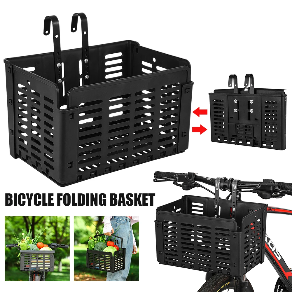 

Bicycle Basket Handlebar Detachable Foldable Bike Basket Quick Release Lift off Basket for Food Bag Small Pets Bike Accessories