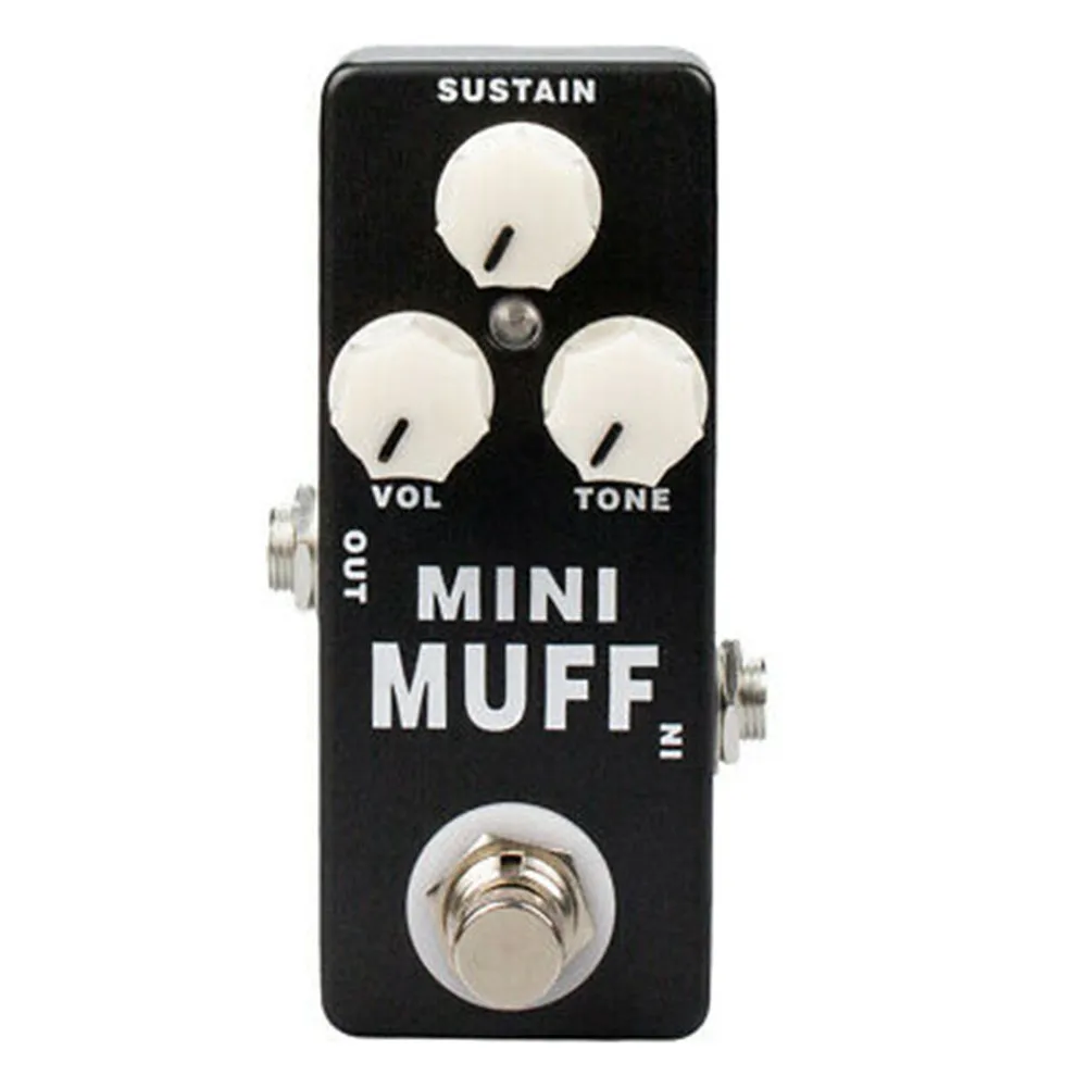 

MINI MUFF Fuzz Guitar Pedal Harmonic Distortion Sustainer True Bypass LED Light Sustain Tone Volume Knob Basses Accessories