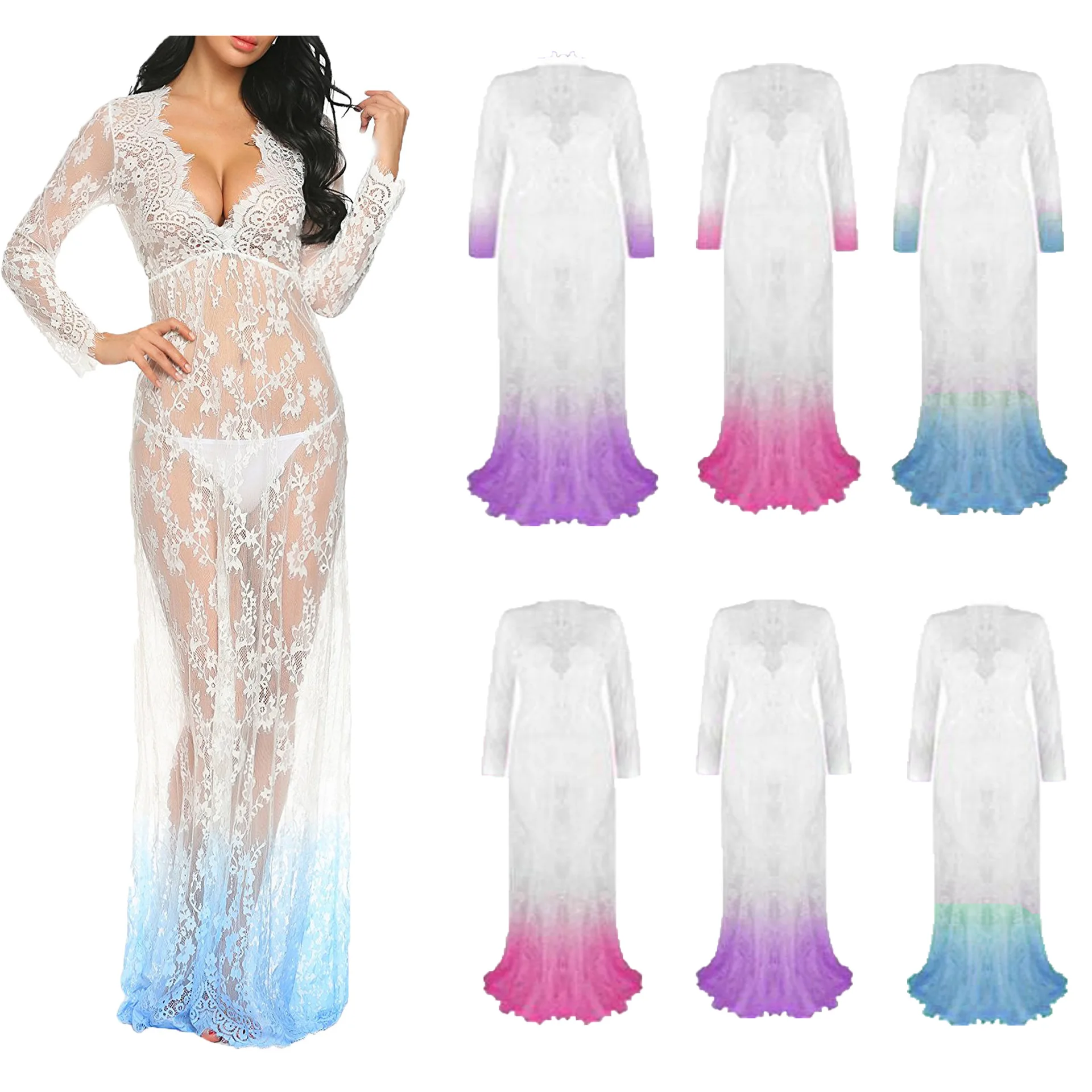 

Кружевное платье для беременных с градиентом для беременных