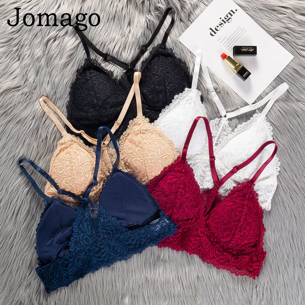 Jomago y образный кружевной бюстгальтер отжимать Bralette беспроводной плюс размер
