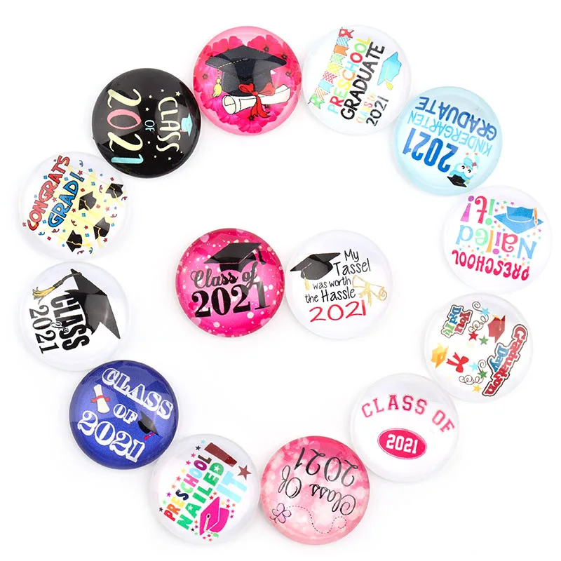 

2021 Words Pattern Mixed Color 10/12/14/18/20/25mm Round Photo Glass Cabochon Demo Flat Back Making Findings DIY Accessories