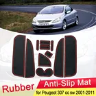 Для Peugeot 307 cc sw 2001  2011 резиновый противоскользящий коврик для двери Groove чашка pad ворота Слот аксессуары для интерьера 2002 2003 2004 2005 2006