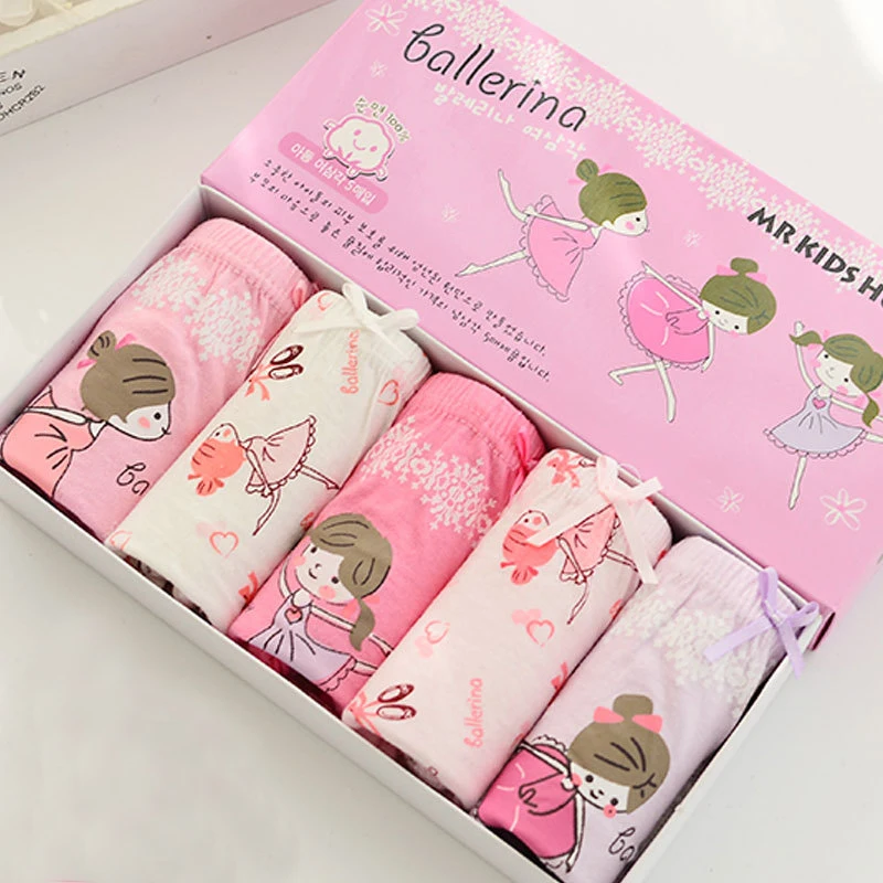 5pcs/pack Fashion Underpants for Girls Cotton Briefs Cartoon Kids Underwear toddler Panties High Quality Children Shorts | Мать и ребенок