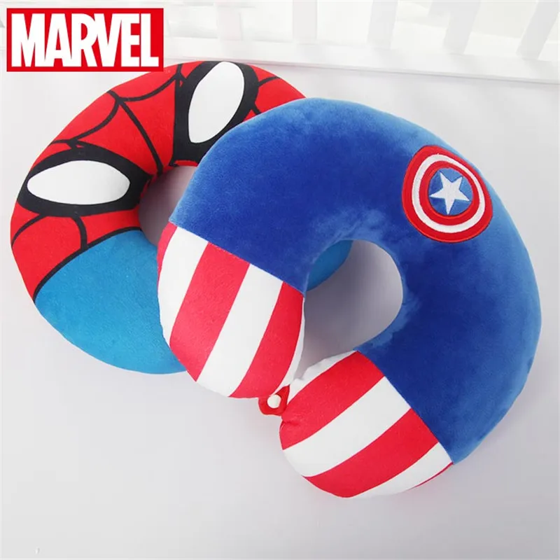 Мультяшная u-образная Подушка Marvel, замшевая, удобная, для мужчин и женщин, подушка для шеи, подушка для девочки, для офиса, для сна, подушка для путешествий