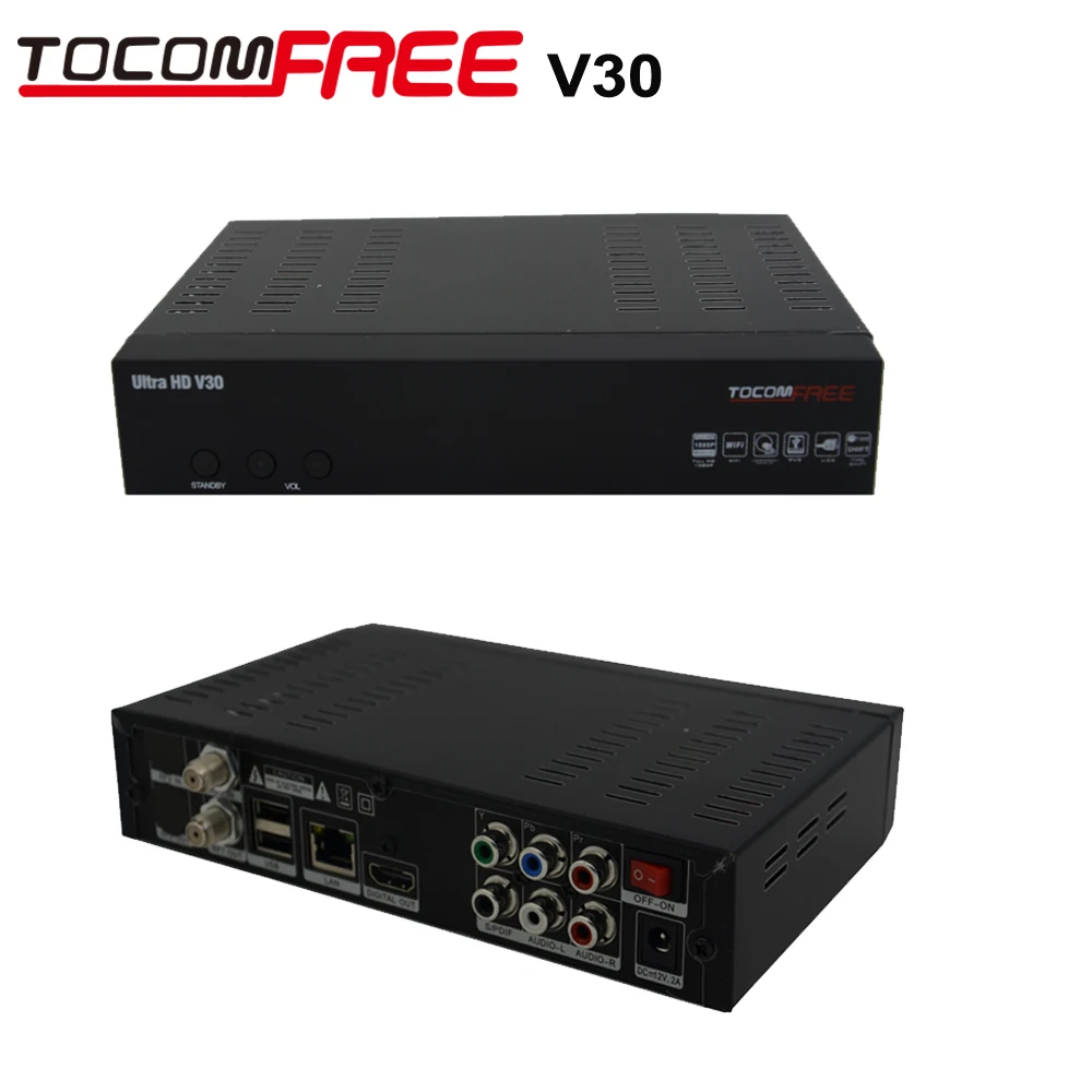 DVB-S2 Tocomfree V30 Ultra HD спутниковый ТВ приемник Поддержка Newcam Cccam JB200 турбо 8PSK тюнер автоматическое преобразование PAL/NTSC