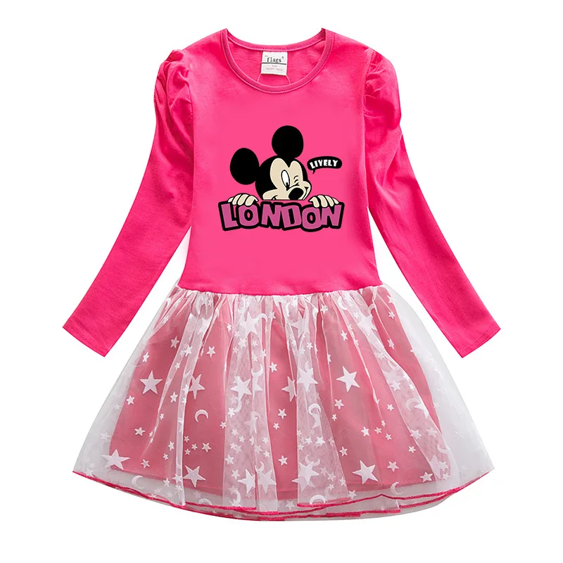 Платье феи для девочки Детская Хлопковая модная одежда платье Диснея Минни