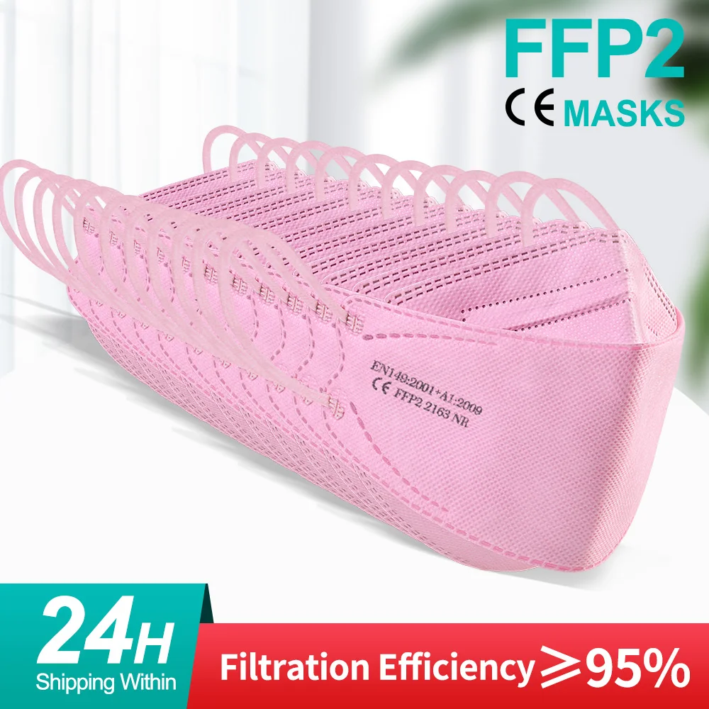 10 100 шт. ffp2 маска для лица KN95 черная FFP2mask респираторная многоразовая mascarilla рыс